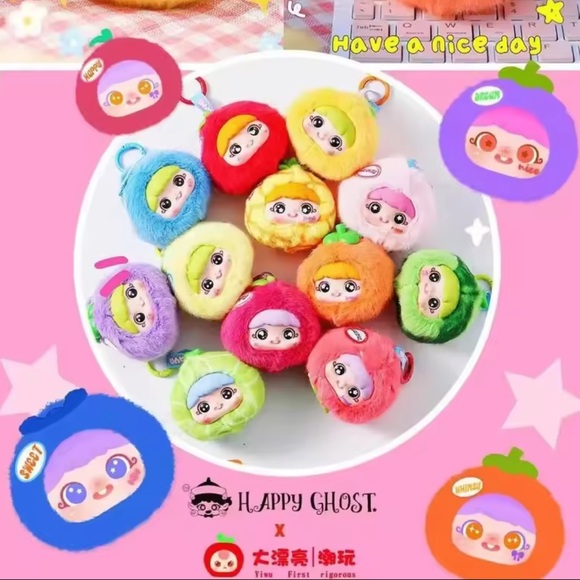New Baby Three 2 pk Yaya FUN FRUITS Plush Pendant Blind Box - Picture 2 of 4